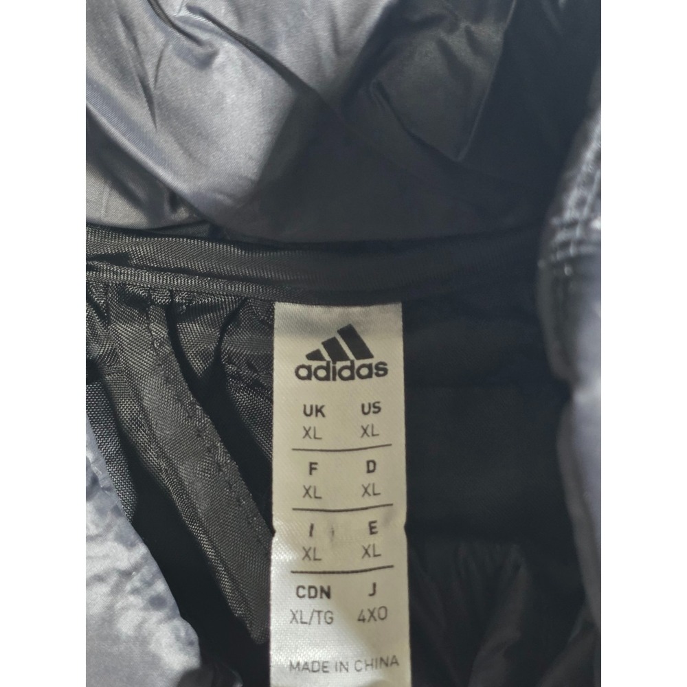 Adidas Men's XL Black Lightweight Puffer Jacket Full Zip Quilted - Picture 2 of 8